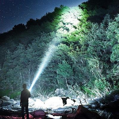 HS-202 Süper Parlak Yüksek Lümen Usb Şarjlı El Feneri Dijital Ekran Cob Kırmızı Mavi Işık 5 Modlu Zoom Özellikli 