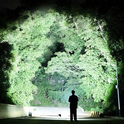 HS-202 Süper Parlak Yüksek Lümen Usb Şarjlı El Feneri Dijital Ekran Cob Kırmızı Mavi Işık 5 Modlu Zoom Özellikli 