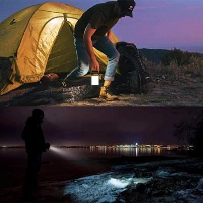 Turuncu HS-71 Katlanabilir Kamp Lambası USB Şarj Edilebilir Led Işıklı Fener 