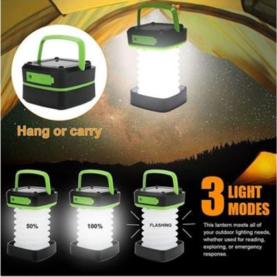 Yeşil HS-71 Katlanabilir Kamp Lambası USB Şarj Edilebilir Led Işıklı Fener