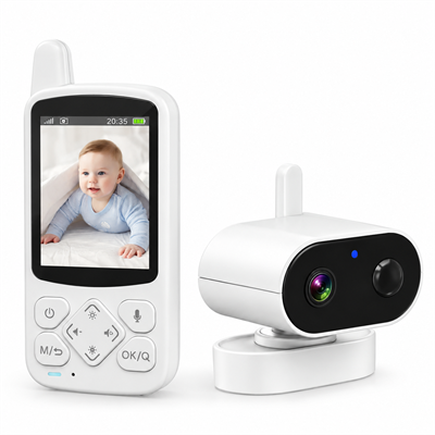 HS327 Bebek Kamerası 720P HD Dijital Bebek İzleme Kamerası 2.4 İnç Ekranlı Gece Görüşlü Çift Yönlü Sesli Oda Sıcaklık Takipli Bebek Telsizi