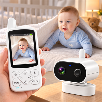 HS327 Bebek Kamerası 720P HD Dijital Bebek İzleme Kamerası 2.4 İnç Ekranlı Gece Görüşlü Çift Yönlü Sesli Oda Sıcaklık Takipli Bebek Telsizi