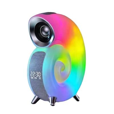 Conch Kablosuz Ve Alarmlı Bluetooth Hoparlör Dijital Saatli Salyangoz Gece Lambası