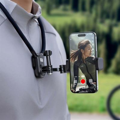KNH-01 2 İn 1 Silikon Boyun Destekli Telefon Tutucu Çok Fonksiyonlu Boyun Tutucu Manyetik Boyun Askılı 360 Derece Döner Vlog Çekim Aparatı Standı
