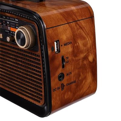 KTF-1467 Ahşap Nostaljik Radyo Bluetooth Bağlantılı Fenerli Taşınabilir Hoparlör