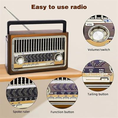 KTF-1655 Taşınabilir Fenerli Nostaljik Radyo Bluetooth Hoparlör