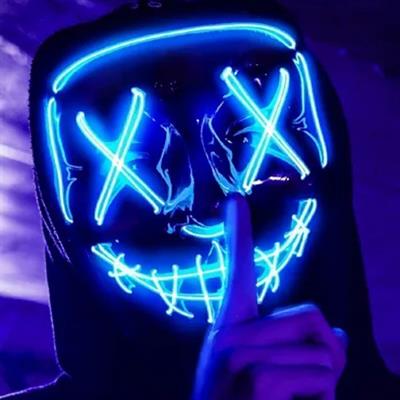 Kumandalı Neon Led Işıklı Parti Yüz Maskesi