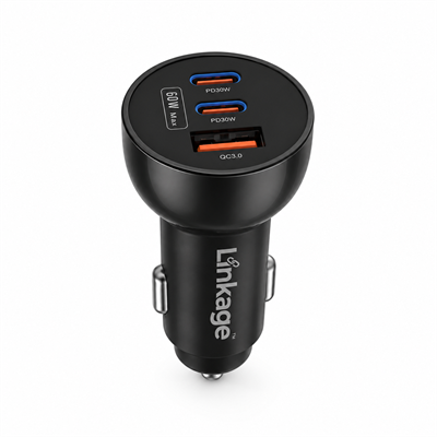LNC01 60W PD 30W Araç İçi Şarj Cihazı 2 Type C 1 USB QC3.0 Hızlı Şarj Adaptörü 12V 24V Araç Çakmaklık Şarj Aleti