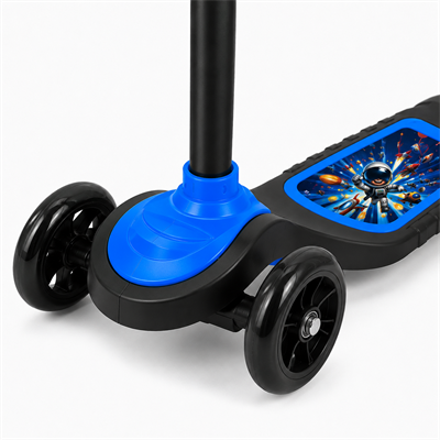 Mavi CNS Scooter Çocuklar İçin 3 Tekerlekli Denge Scooter 3 Kademe Ayarlanabilir Direksiyon Işıklı Tekerlekli Geniş Ayak Basma Alanı Arka Ayak Frenli Çocuk Scooterı