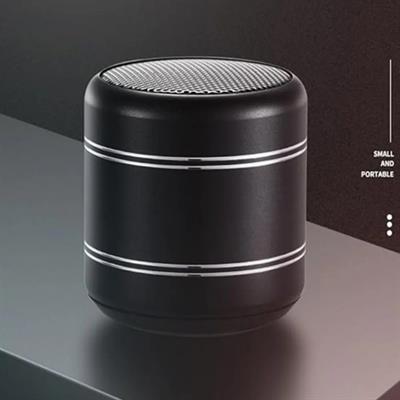 Siyah Mini Alüminyum Yüksek Bass Küçük Speaker TWS Yuvarlak Kablosuz Bluetooth Hoparlör 