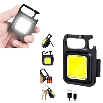 Mini Cob Led Anahtarlık Cep Feneri Kamp Lambası Taşınabilir Işık Usb Şarjlı Lamba Anahtarlık  El Feneri 