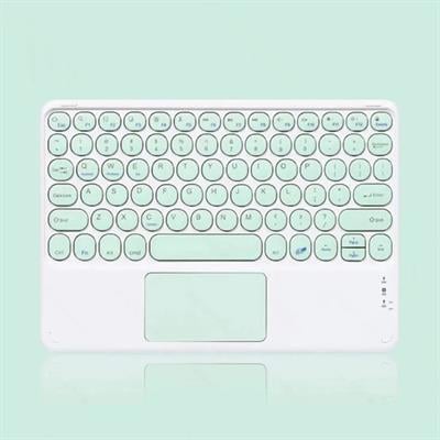 Mint Yeşil Yuvarlak Tuşlu Bluetooth Kablosuz Klavye