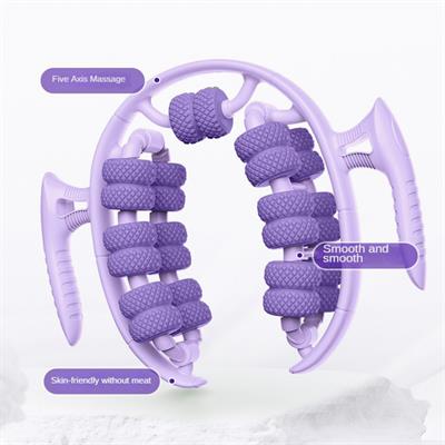 Mor 13 Toplu Selülit Masaj Aleti 360 Derece Çevresel Dairesel Masaj Aleti Boyun Kol Bacak Kas Gevşetici Manuel Silikon Rulo Masaj Aparatı Spor Sonrası