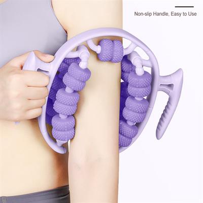 Mor 13 Toplu Selülit Masaj Aleti 360 Derece Çevresel Dairesel Masaj Aleti Boyun Kol Bacak Kas Gevşetici Manuel Silikon Rulo Masaj Aparatı Spor Sonrası