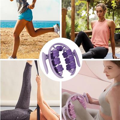 Mor 13 Toplu Selülit Masaj Aleti 360 Derece Çevresel Dairesel Masaj Aleti Boyun Kol Bacak Kas Gevşetici Manuel Silikon Rulo Masaj Aparatı Spor Sonrası