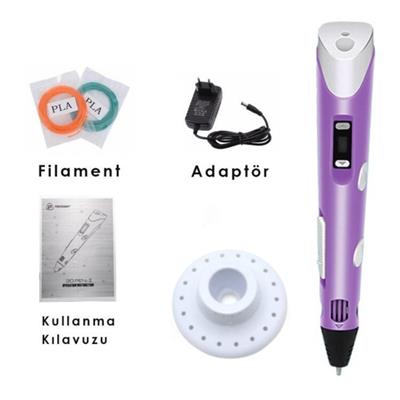 Mor 3D Kalem Dijital Ekranlı Pen Printer