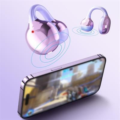 Mor Airclip Kablosuz Bluetooth Kulaklık Kulak Klipsli Dijital Ekranlı YXG10