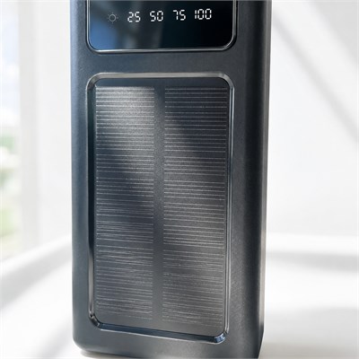 MU-01 30000 mAh Güneş Panelli Powerbank 4 Dahili Kablolu Dijital Göstergeli Çoklu Çıkışlı Taşınabilir Solar Şarj Cihazı