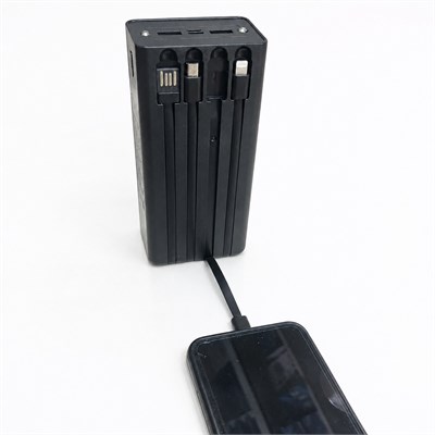 MU-01 30000 mAh Güneş Panelli Powerbank 4 Dahili Kablolu Dijital Göstergeli Çoklu Çıkışlı Taşınabilir Solar Şarj Cihazı