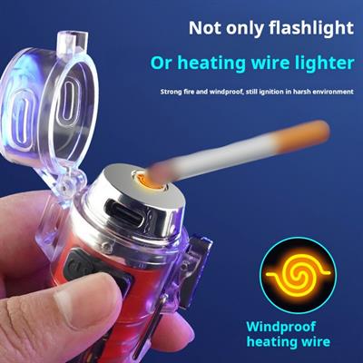 MX8811 Çok Fonksiyonlu Şarjlı Çakmaklı LED Acil Durum Feneri  Type-C Şarjlı, Su Geçirmez, Çoklu Işık Modlu Taşınabilir Mini El Feneri