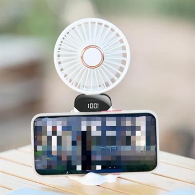 N15 Dijital Göstergeli Katlanabilir Şarjlı Mini El Vantilatörü 5 Kademeli Taşınabilir Fan 