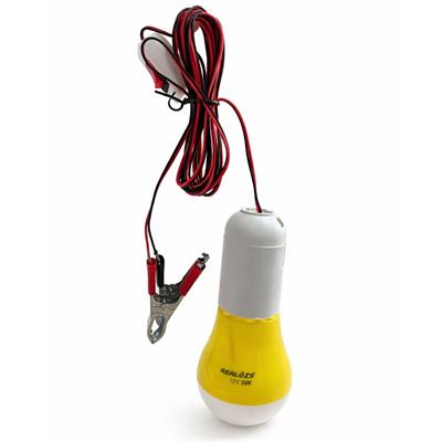 ÖZS 1857 12V 5W Akü Bağlantılı Kıskaçlı Led Ampul Araç Aküsü Uyumlu Taşınabilir Acil Durum Aydınlatma Lambası 4 Metre Kablolu Takviye Lamba