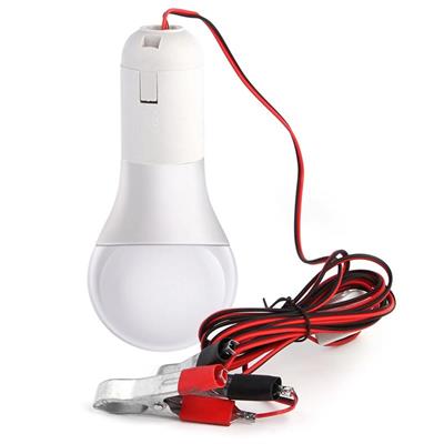 ÖZS 1857 12V 5W Akü Bağlantılı Kıskaçlı Led Ampul Araç Aküsü Uyumlu Taşınabilir Acil Durum Aydınlatma Lambası 4 Metre Kablolu Takviye Lamba