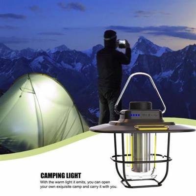 PD-5050 Retro Lamp USB Şarjlı Kamp Feneri Su Geçirmez Çadır Lambası