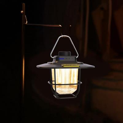 PD-5050 Retro Lamp USB Şarjlı Kamp Feneri Su Geçirmez Çadır Lambası