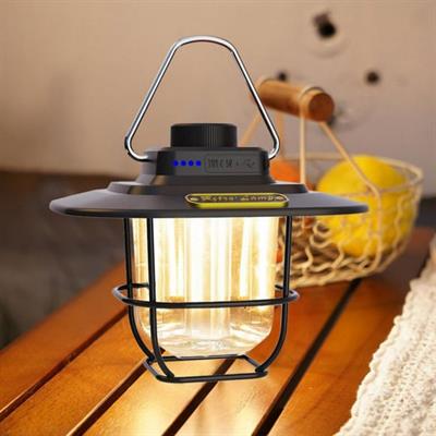 PD-5050 Retro Lamp USB Şarjlı Kamp Feneri Su Geçirmez Çadır Lambası