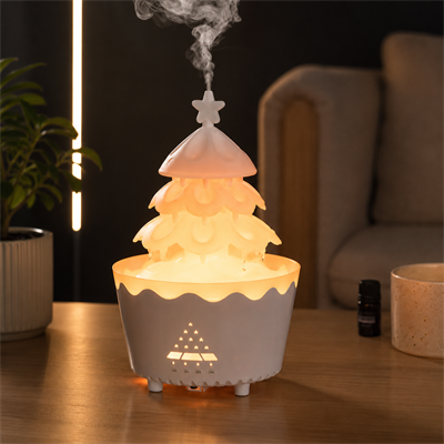 PDPG-V51 Renkli LED Işıklı Çam Ağacı Tasarımlı Aroma Difüzörü ve Hava Nemlendirici Buhar Makinesi Zaman Ayarlı Dekoratif Gece Lambası