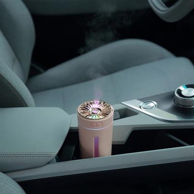 Pembe 0618 Araç Nemlendirici Usb Aroma Humidifier Rgb Işıklı Araç Masaüstü Ortam Hava Nemlendiric Aroma Difüzörü Buhar Makinesi