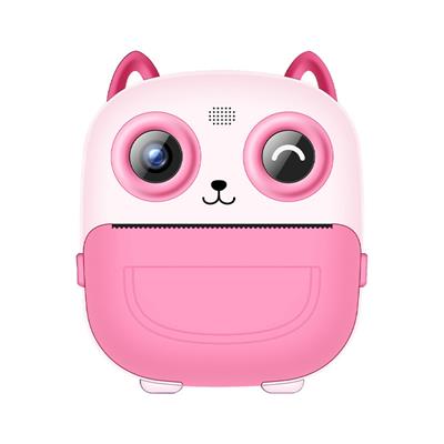 Pembe Dijital Çocuk Fotoğraf Makinesi Hd Siyah Beyaz Baskılı Şarjlı Termal Yazıcı Anında Baskı Yapabilen Ön Arka Kameralı Eğitici Dijital Kamera 2 Adet Baskı Kağıtlı