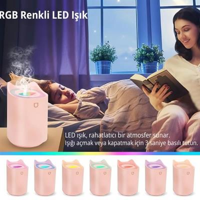 Pembe Humıdıfıer Hava Nemlendirici Büyük Kapasiteli 3000ml Ultrasonik Aroma Difüzörü