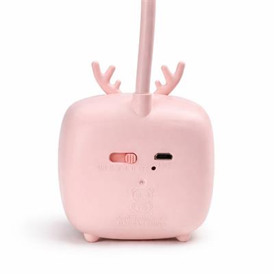 Pembe LD8804 Masa Lambası Şarjlı 3 Modlu 8 Led Işıklı Tv Tasarımlı Beyaz Işıklı Esnek Oynar Kollu Gece Lambası Thank You Yazılı 360 Derece Oynar 