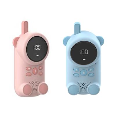 Pembe Ve Mavi Walkie-Talkie 2 li Çocuk Telsizi 3 KM Menzilli Kablosuz Dijital Ekranlı Şarjlı 400mah Batarya
