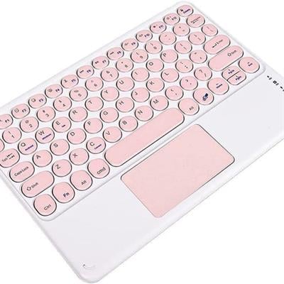 Pembe Yuvarlak Tuşlu Bluetooth Kablosuz Klavye