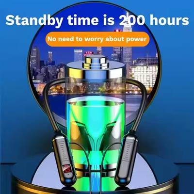 PG-200A 200 Saat Ömürlü Boyun Askılı Bluetooth Kulaklık Dijital Şarj Göstergeli Şarjlı Hafıza Kart Girişli Silikon Başlıklı Kulaklık