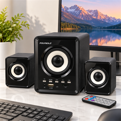 PG-202BT 2+1 Bluetooth Multimedia Bilgisayar Hoparlörü USB TF Kart FM Radyo Uzaktan Kumandalı 11W RMS Ses Sistemi