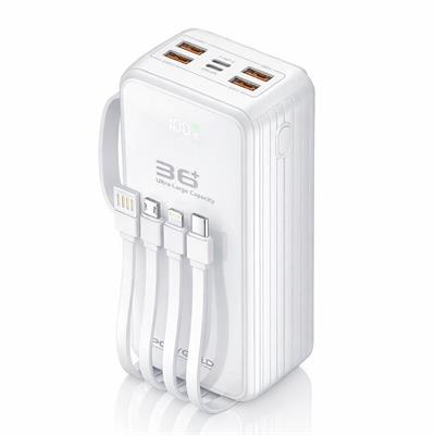 PG330 36000 mAh Powerbank Taşınabilir Hızlı Şarj Dijital Göstergeli Type-C Lightning Micro Usb Çoklu Çıkışlı Ve Girişli Şarj Cihazı 4 Çıkışlı Powerbank