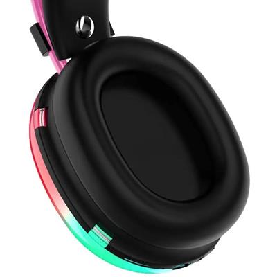 Gri PG580 Oyuncu Kulaklığı RGB Işıklı Kablosuz Kulak Üstü Bluetooth Kulaklık