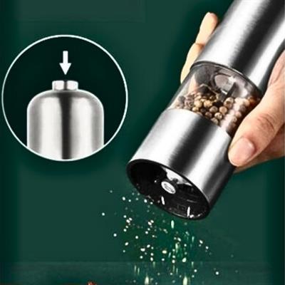 Pilli Işıklı Baharat Öğütücü Değirmen Tuz Karabiber Öğütücü Baharatlık