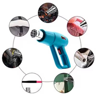 Profesyonel Sıcak Hava Tabancası Ayarlanabilir Sıcaklık Isı Tabancası Kablolu 2 Kademeli 2 Başlıklı Darbeye Dayanıklı Bakır Sargılı Rezistans Boya Sökme Shrink Makaron PVC Isıtma