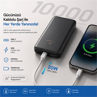 PW127 10000 mAh Manyetik Kablosuz Powerbank 20W Type C Giriş Çıkış 15W Kablosuz Şarj Telefon ve Akıllı Saat Uyumlu Taşınabilir Magsafe Powerbank