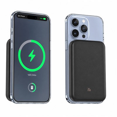 PW127 10000 mAh Manyetik Kablosuz Powerbank 20W Type C Giriş Çıkış 15W Kablosuz Şarj Telefon ve Akıllı Saat Uyumlu Taşınabilir Magsafe Powerbank
