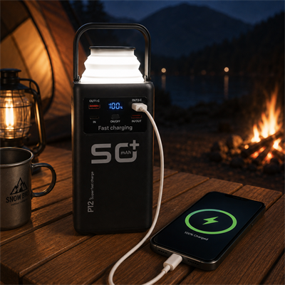 PW450 50000 mAh Yüksek Kapasiteli Powerbank 22.5W Hızlı Şarj Dijital Ekranlı LED Fenerli Dahili 4 Kablolu Çoklu Çıkışlı Taşınabilir Güç Kaynağı