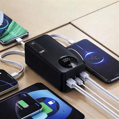 PW650 50000 mAh Powerbank 22.5W Hızlı Şarj Dijital Led Göstergeli Type-C Lightning Micro Usb Çoklu Çıkışlı Ve Girişli Şarj Cihazı 4 Çıkışlı Taşınabilir Powerbank