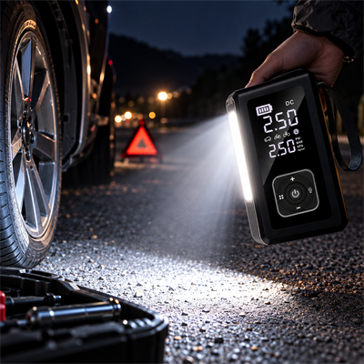 PW9080 5i 1 Arada 10000 mAh Akü Takviye Cihazı 150 PSI Dijital Lastik Şişirme Pompası Taşınabilir Hava Kompresörü Powerbank LED Fener