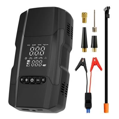 RT602 16000 mAh Akü Takviye Cihazı Dijital Göstergeli Hava Kompresörü Lastik Şişirme Pompası 12V Taşınabilir Powerbank Ve Fener Özellikli 
