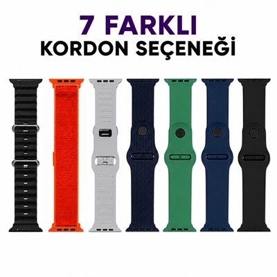 S1000 ProMax 7+2 Akıllı Saat Seti Kablosuz Bluetooth Kulaklık 7 Farklı Kordon Dokunmatik Akıllı Saat Type C Şarj Destekli